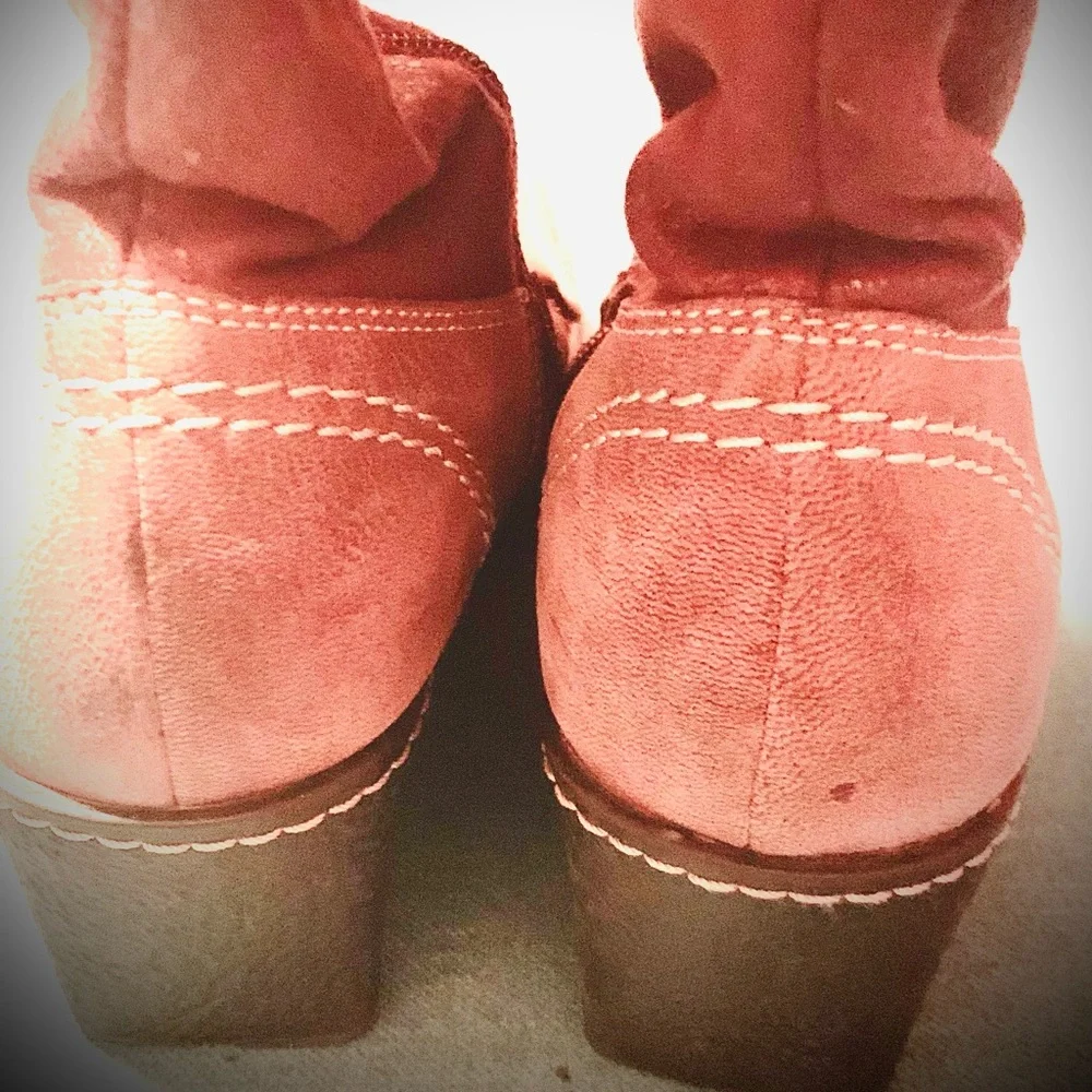 Nine West Two Tone Wedge Heel Suede Boots